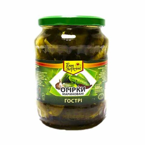 Огурцы маринованные,острые, 0,72 л