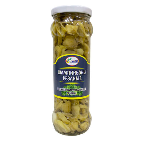 Грибы "Шампиньоны " резанные, 370 мл, ст/б
