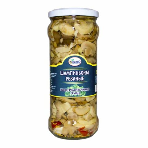 Грибы "Шампиньоны" резаные 580 мл, ст/б