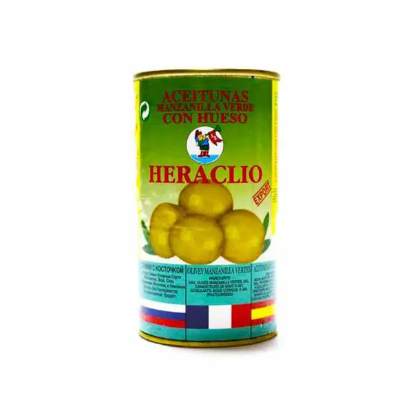 Оливки Испания "Heraclio" зелёные с косточкой, 350 г