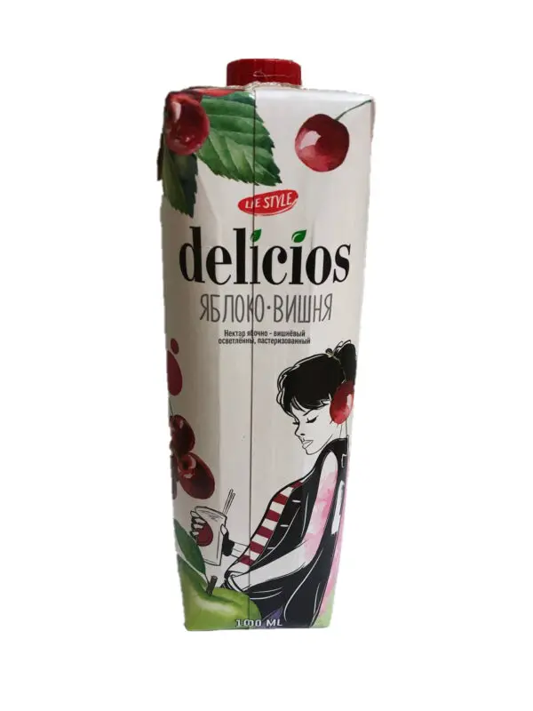 Нектар "Delicios" яблоко-вишня 1 л.